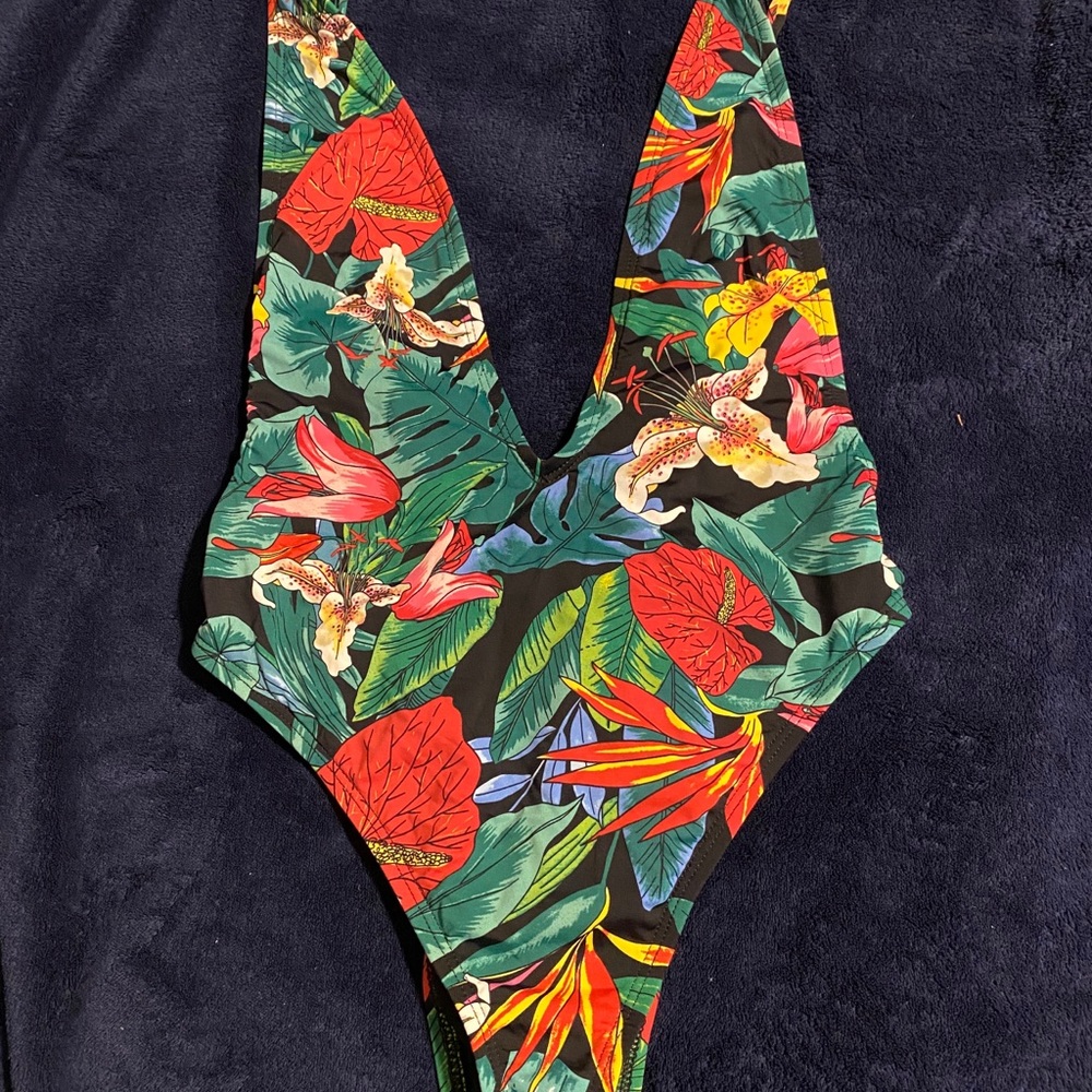 Tropical one piece swimwear